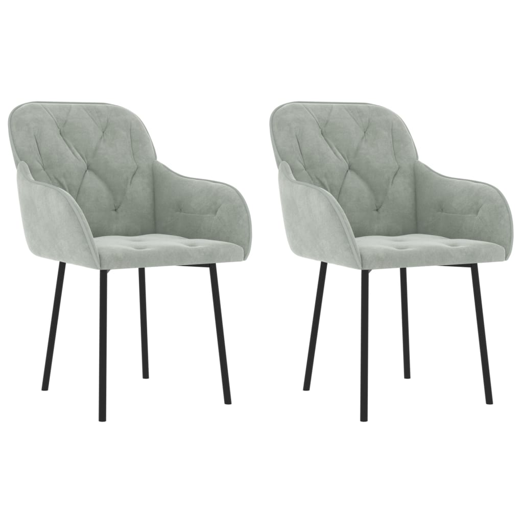 Eetkamerstoelen 2 st fluweel lichtgrijs is nu te koop bij PeponiXL, paradijselijk wonen!