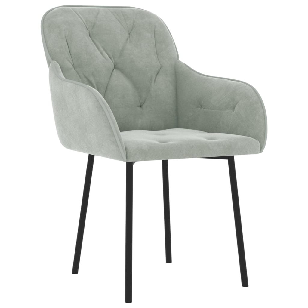 Eetkamerstoelen 2 st fluweel lichtgrijs is nu te koop bij PeponiXL, paradijselijk wonen!