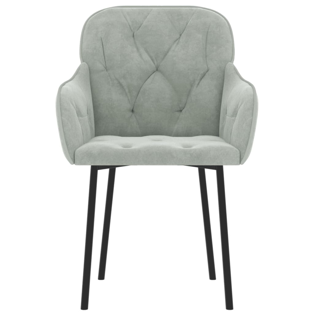 Eetkamerstoelen 2 st fluweel lichtgrijs is nu te koop bij PeponiXL, paradijselijk wonen!