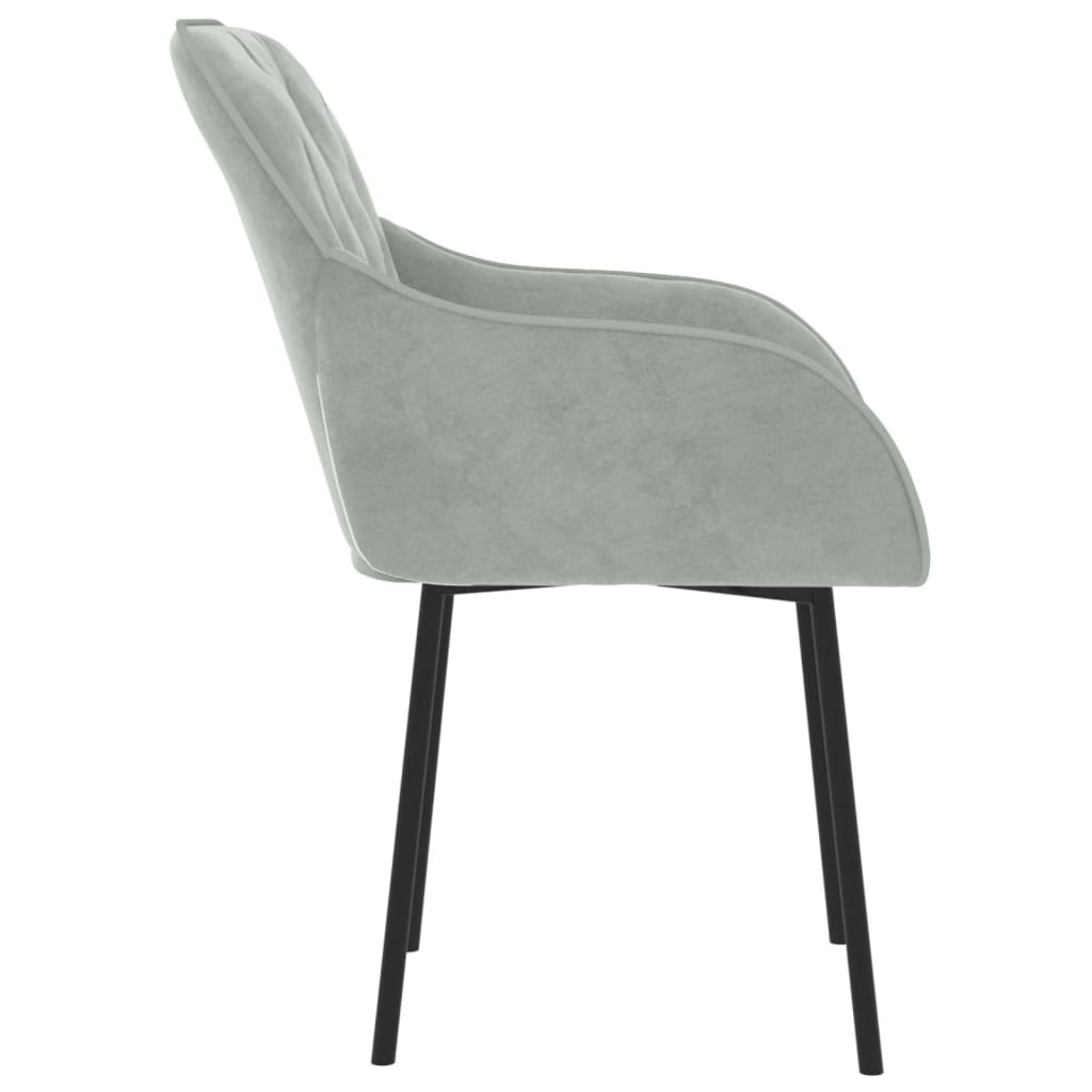 Eetkamerstoelen 2 st fluweel lichtgrijs is nu te koop bij PeponiXL, paradijselijk wonen!