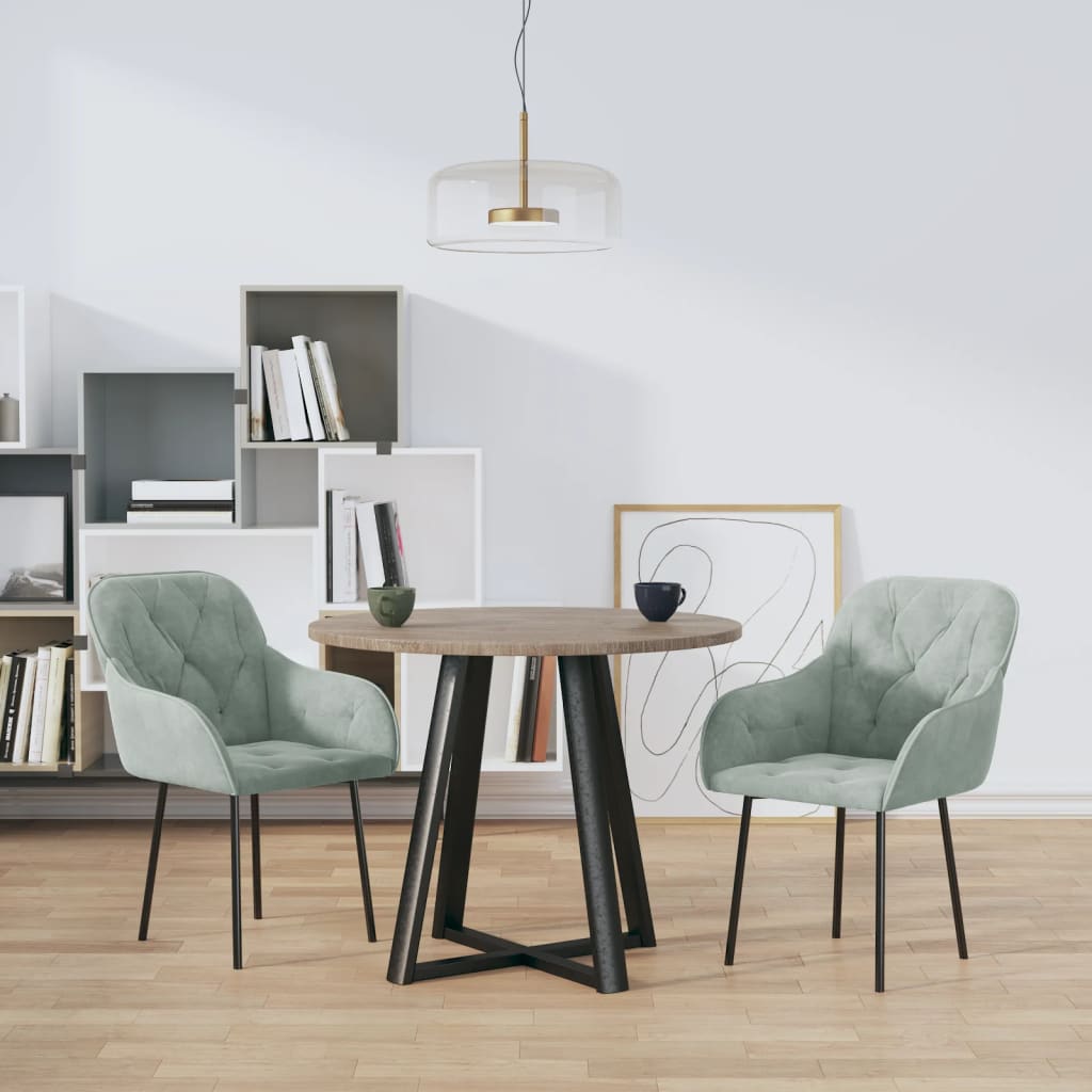 Eetkamerstoelen 2 st fluweel lichtgrijs is nu te koop bij PeponiXL, paradijselijk wonen!