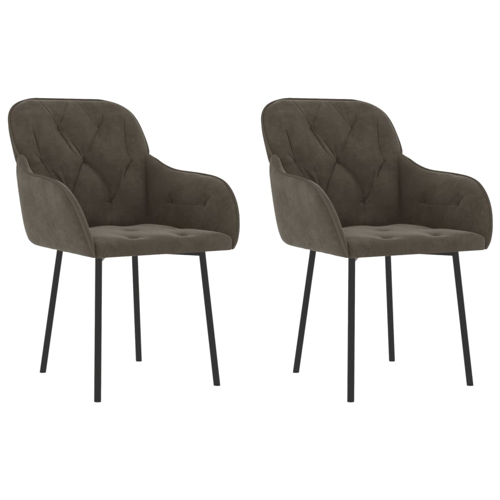 Eetkamerstoelen 2 st fluweel donkergrijs is nu te koop bij PeponiXL, paradijselijk wonen!