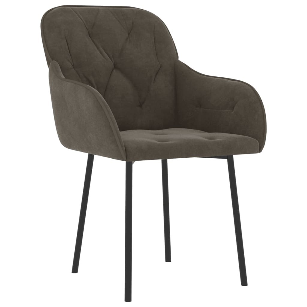 Eetkamerstoelen 2 st fluweel donkergrijs is nu te koop bij PeponiXL, paradijselijk wonen!