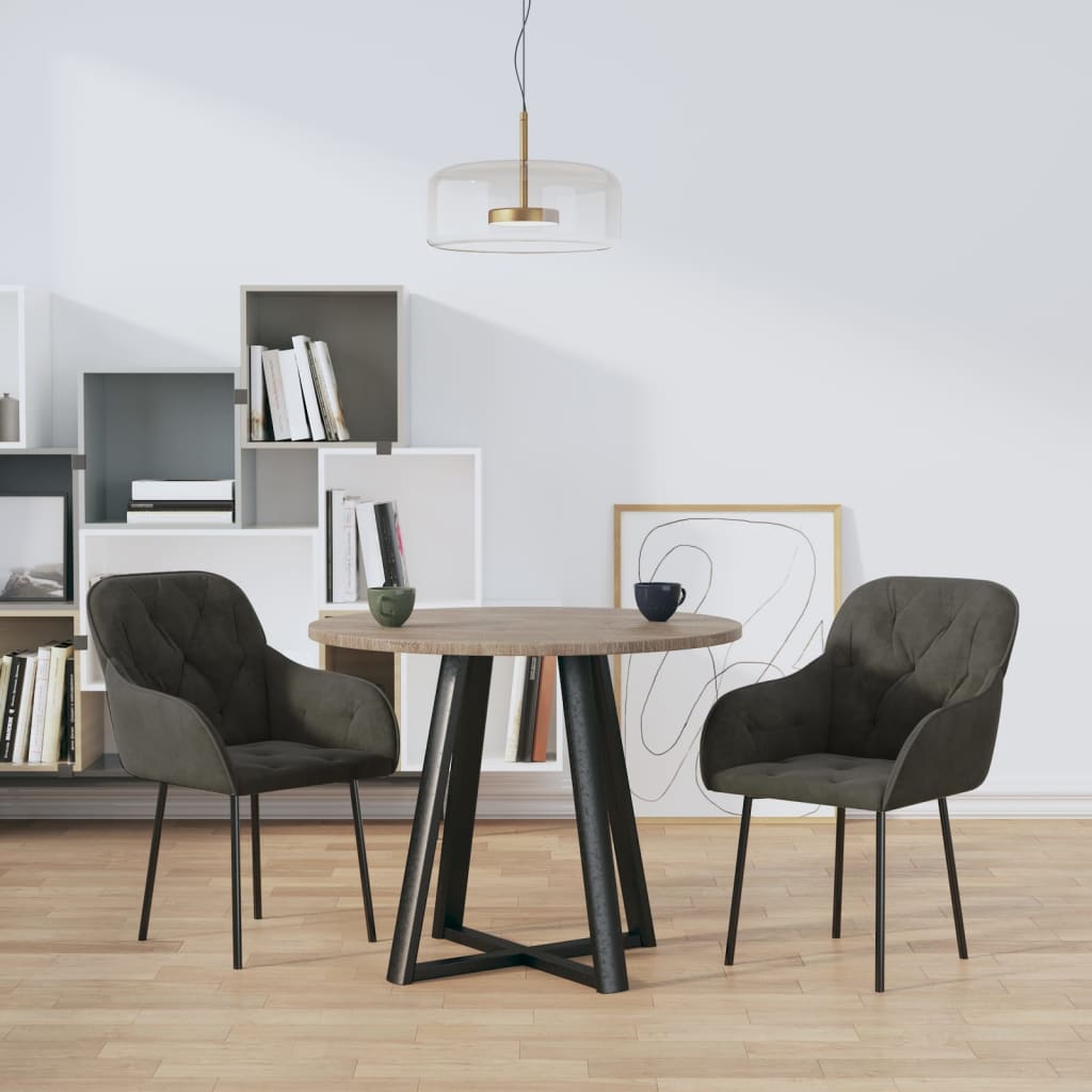 Eetkamerstoelen 2 st fluweel donkergrijs is nu te koop bij PeponiXL, paradijselijk wonen!