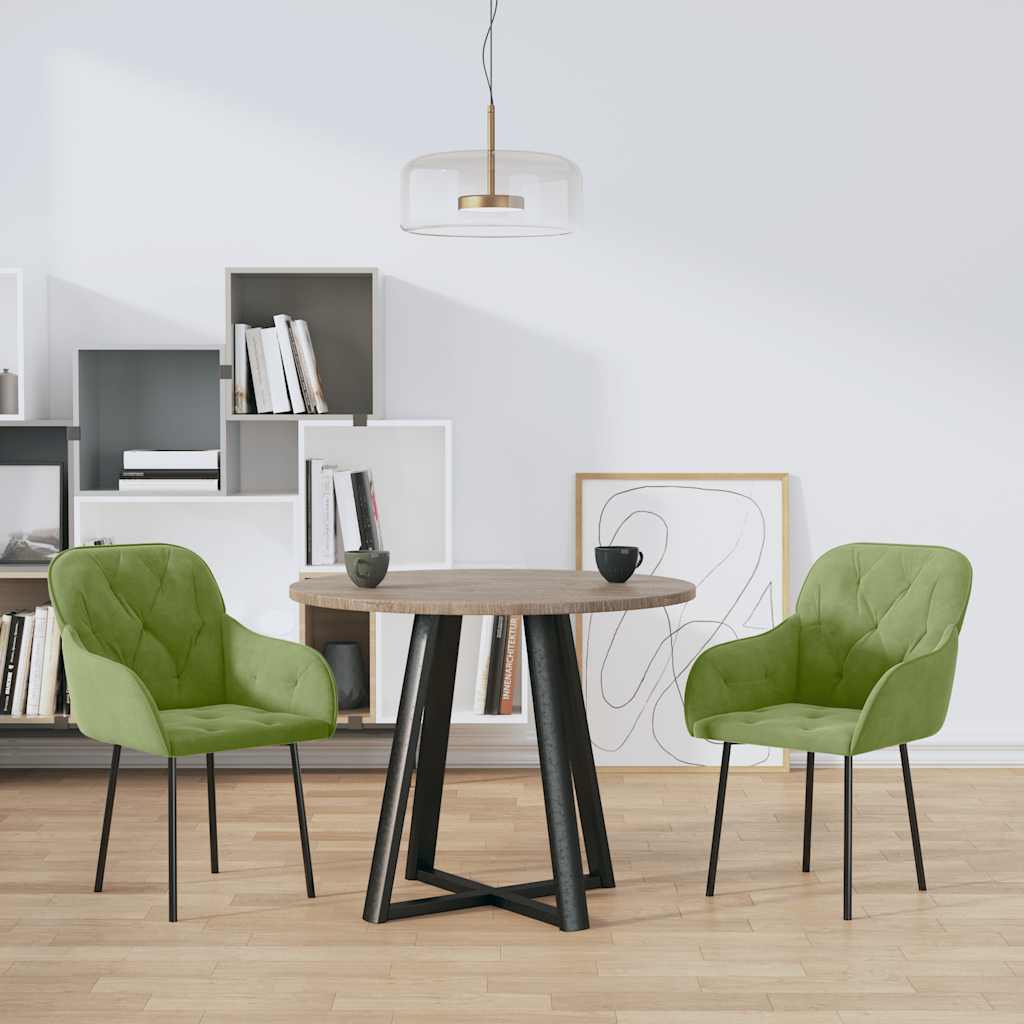 Eetkamerstoelen 2 st fluweel lichtgroen is nu te koop bij PeponiXL, paradijselijk wonen!