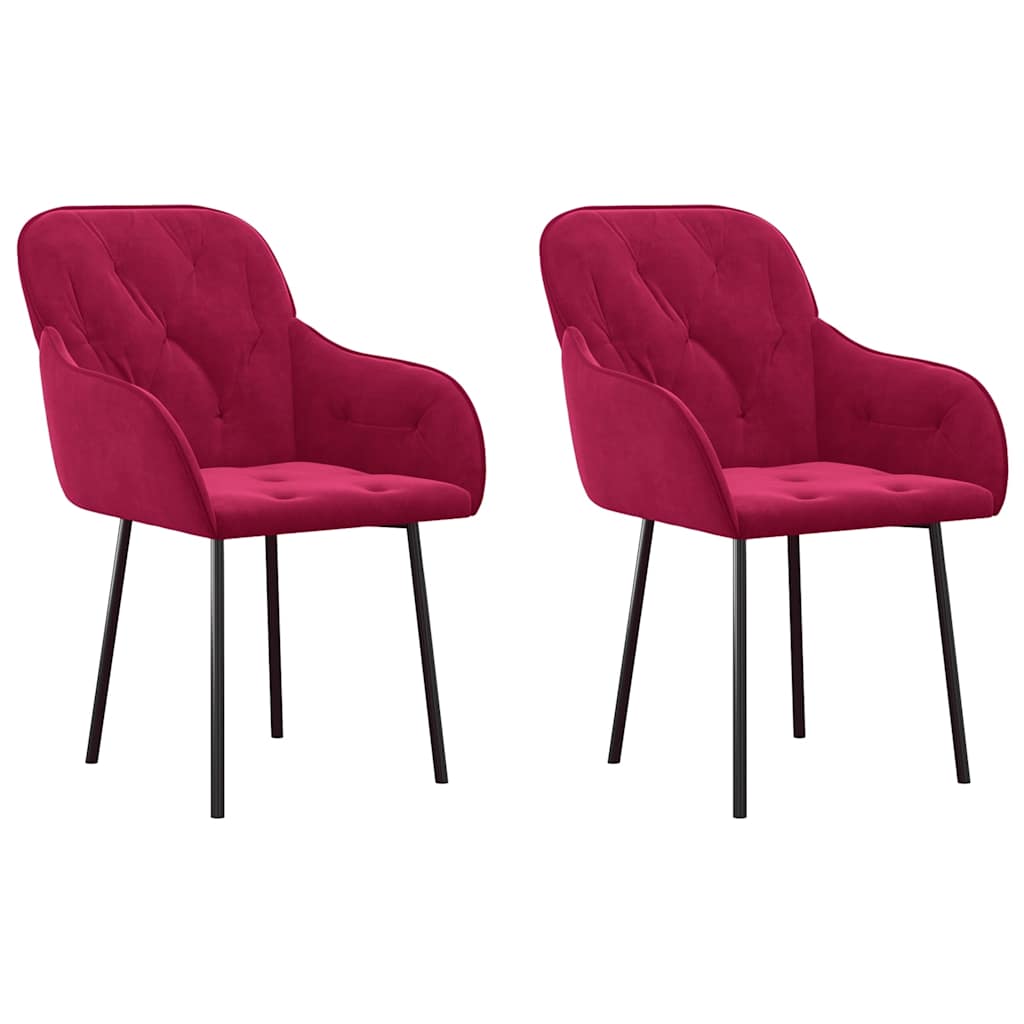 Eetkamerstoelen 2 st fluweel wijnrood is nu te koop bij PeponiXL, paradijselijk wonen!