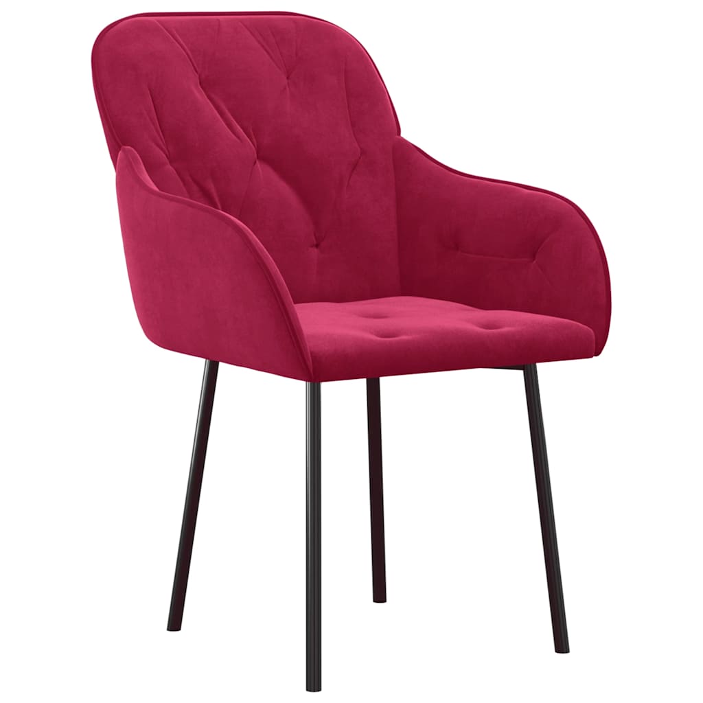 Eetkamerstoelen 2 st fluweel wijnrood is nu te koop bij PeponiXL, paradijselijk wonen!