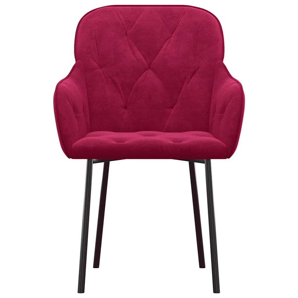 Eetkamerstoelen 2 st fluweel wijnrood is nu te koop bij PeponiXL, paradijselijk wonen!