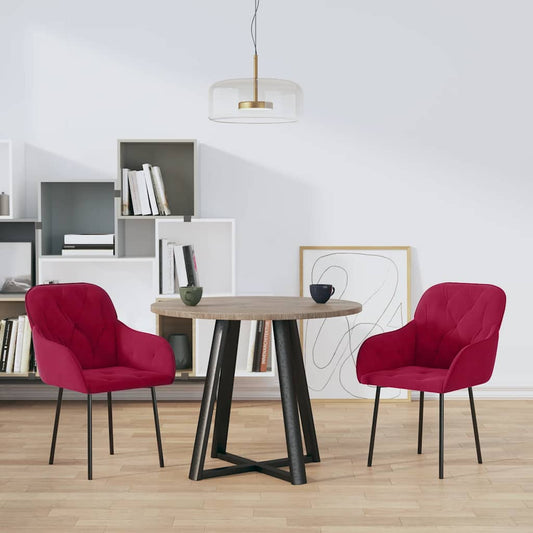 Eetkamerstoelen 2 st fluweel wijnrood is nu te koop bij PeponiXL, paradijselijk wonen!