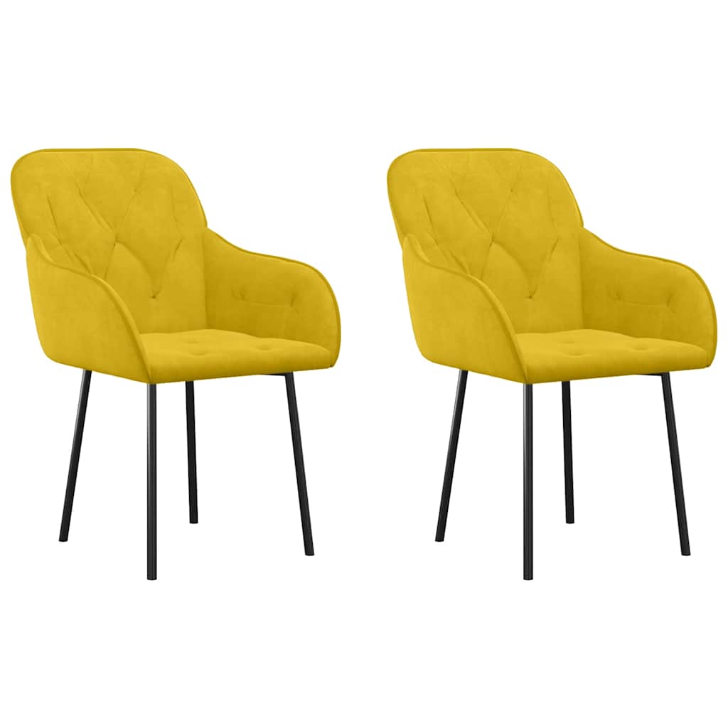 Eetkamerstoelen 2 st fluweel geel is nu te koop bij PeponiXL, paradijselijk wonen!