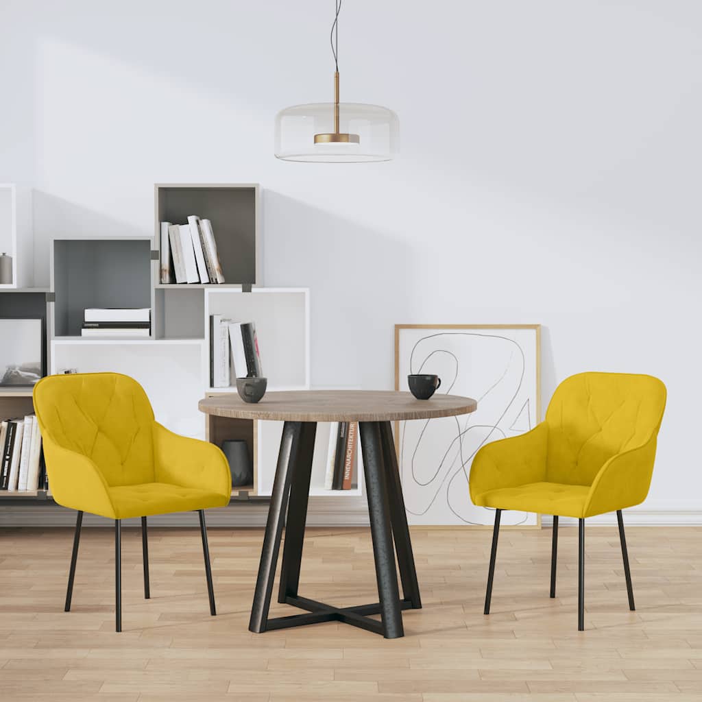 Eetkamerstoelen 2 st fluweel geel is nu te koop bij PeponiXL, paradijselijk wonen!