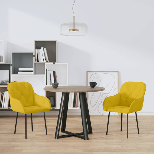 Eetkamerstoelen 2 st fluweel geel is nu te koop bij PeponiXL, paradijselijk wonen!