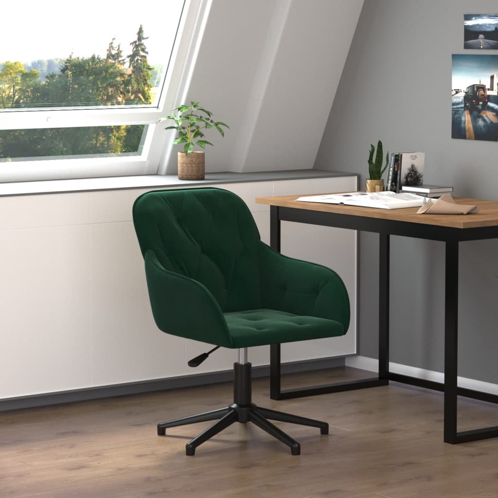 Kantoorstoel draaibaar fluweel donkergroen is nu te koop bij PeponiXL, paradijselijk wonen!