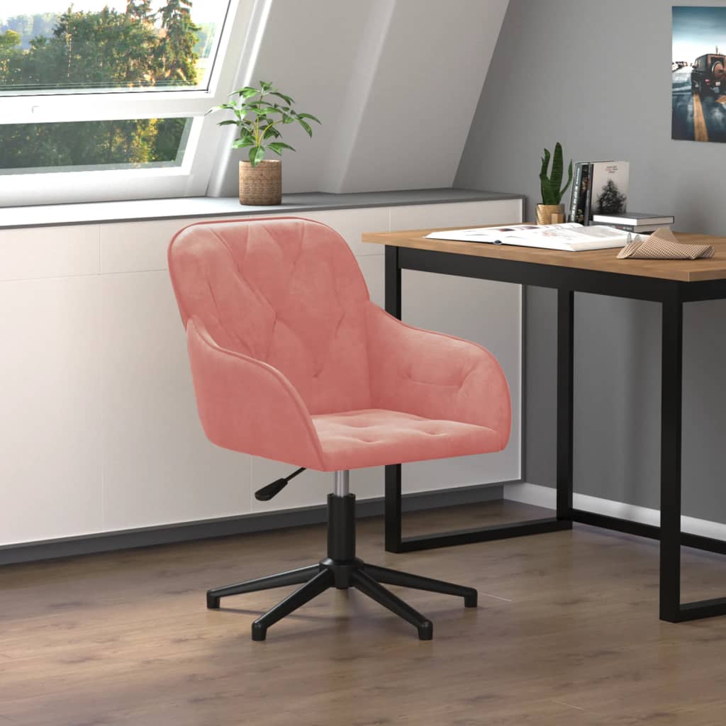 Kantoorstoel draaibaar fluweel roze is nu te koop bij PeponiXL, paradijselijk wonen!