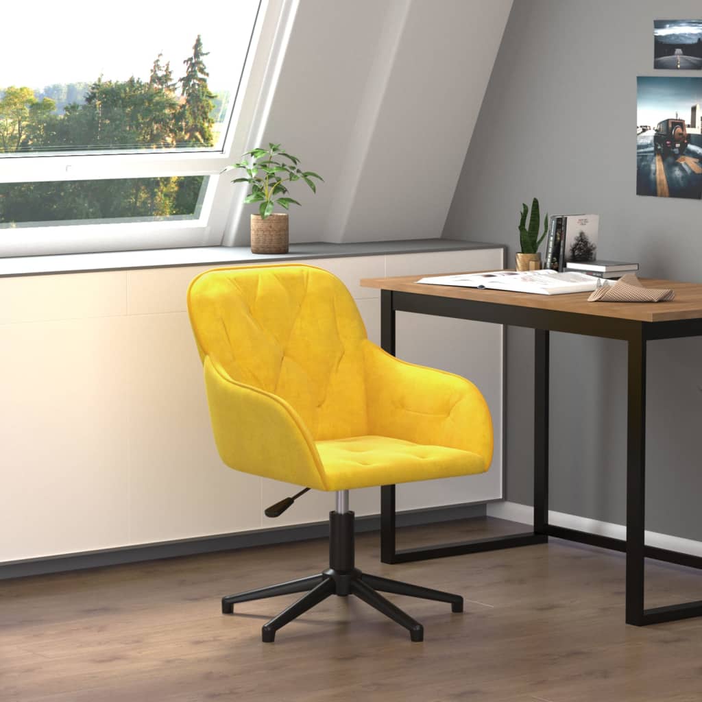 Kantoorstoel draaibaar fluweel geel is nu te koop bij PeponiXL, paradijselijk wonen!