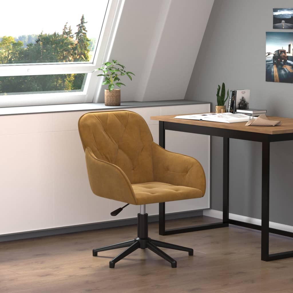 Kantoorstoel draaibaar fluweel bruin is nu te koop bij PeponiXL, paradijselijk wonen!