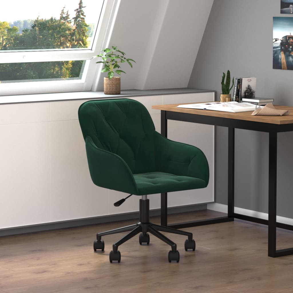 Kantoorstoel draaibaar fluweel donkergroen is nu te koop bij PeponiXL, paradijselijk wonen!