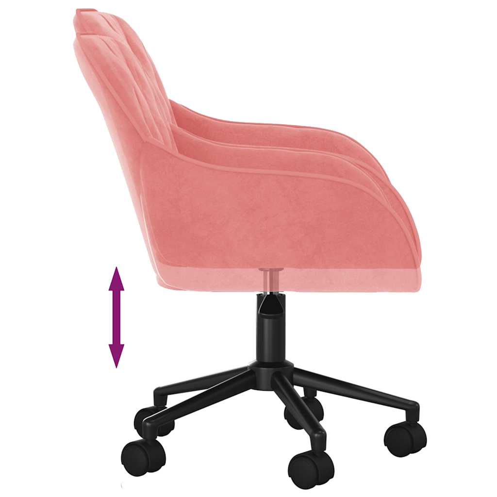 Kantoorstoel draaibaar fluweel roze is nu te koop bij PeponiXL, paradijselijk wonen!