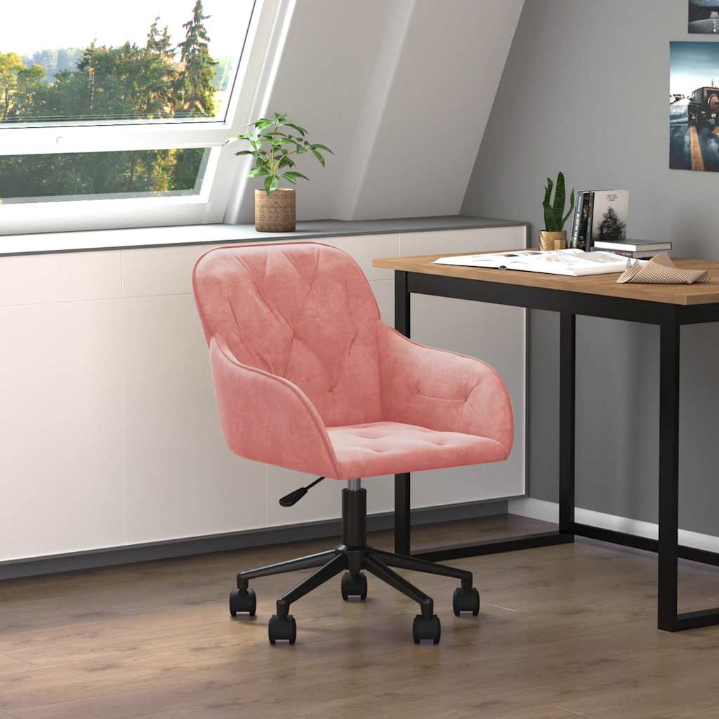 Kantoorstoel draaibaar fluweel roze is nu te koop bij PeponiXL, paradijselijk wonen!