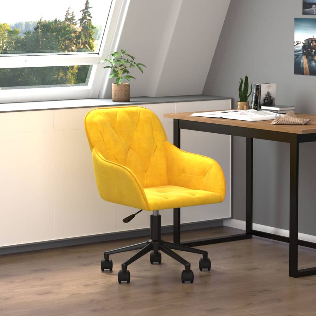 Kantoorstoel draaibaar fluweel geel is nu te koop bij PeponiXL, paradijselijk wonen!