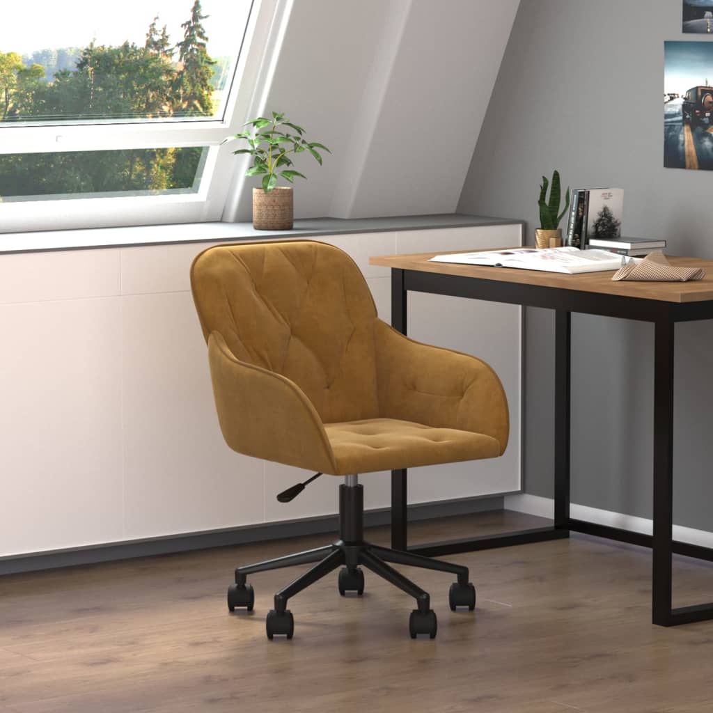 Kantoorstoel draaibaar fluweel bruin is nu te koop bij PeponiXL, paradijselijk wonen!