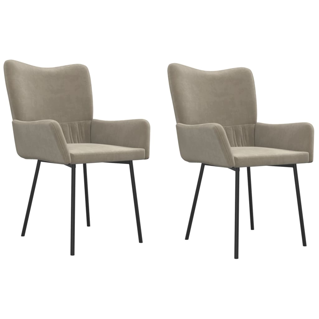 Eetkamerstoelen 2 st fluweel lichtgrijs is nu te koop bij PeponiXL, paradijselijk wonen!