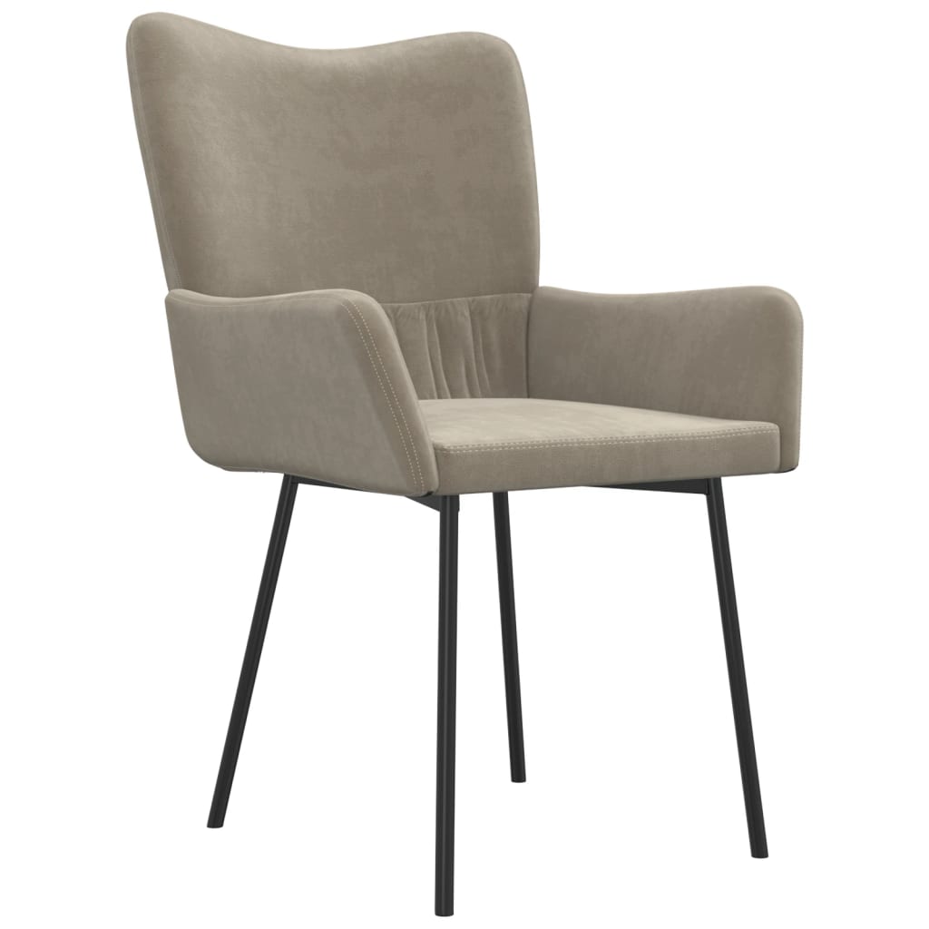 Eetkamerstoelen 2 st fluweel lichtgrijs is nu te koop bij PeponiXL, paradijselijk wonen!