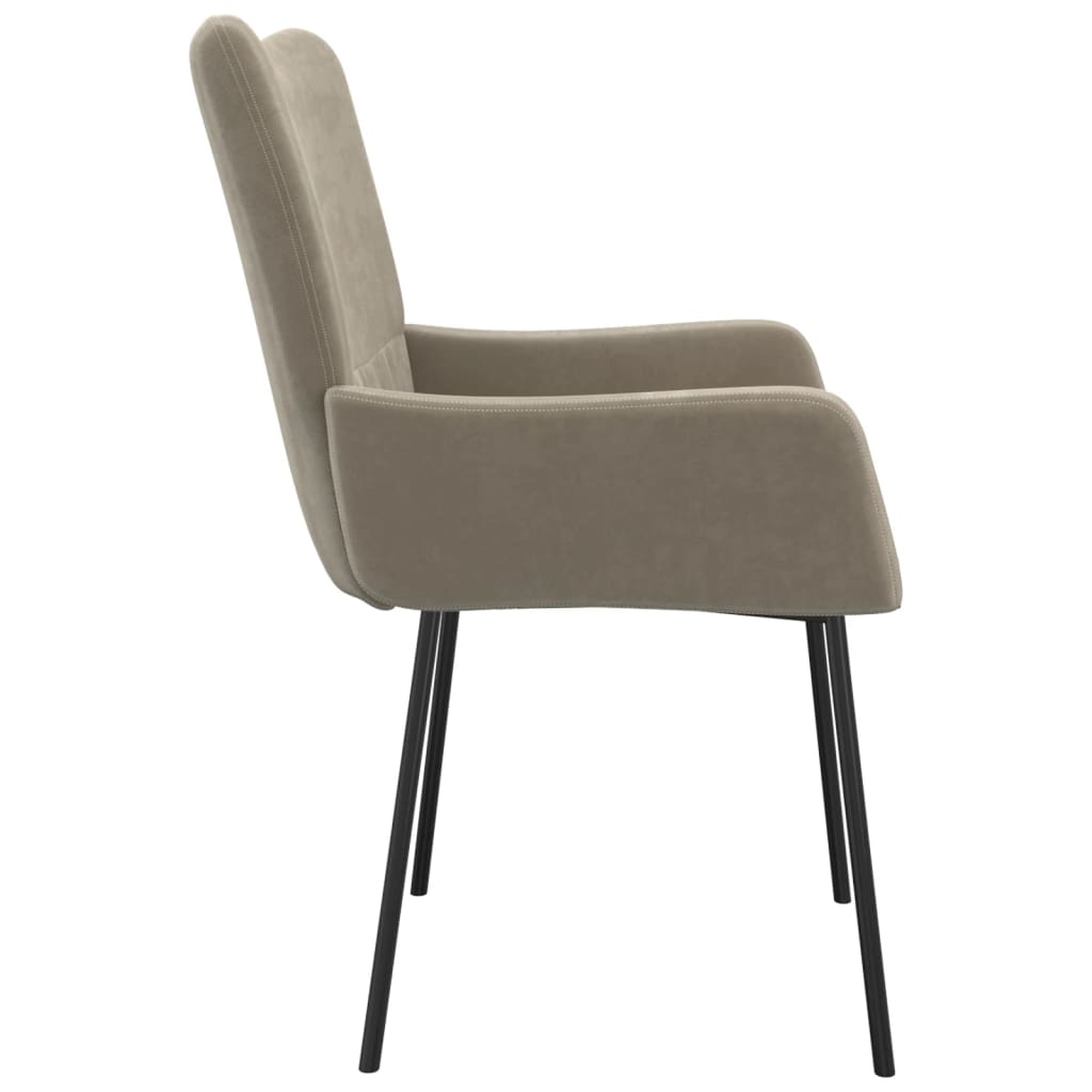 Eetkamerstoelen 2 st fluweel lichtgrijs is nu te koop bij PeponiXL, paradijselijk wonen!