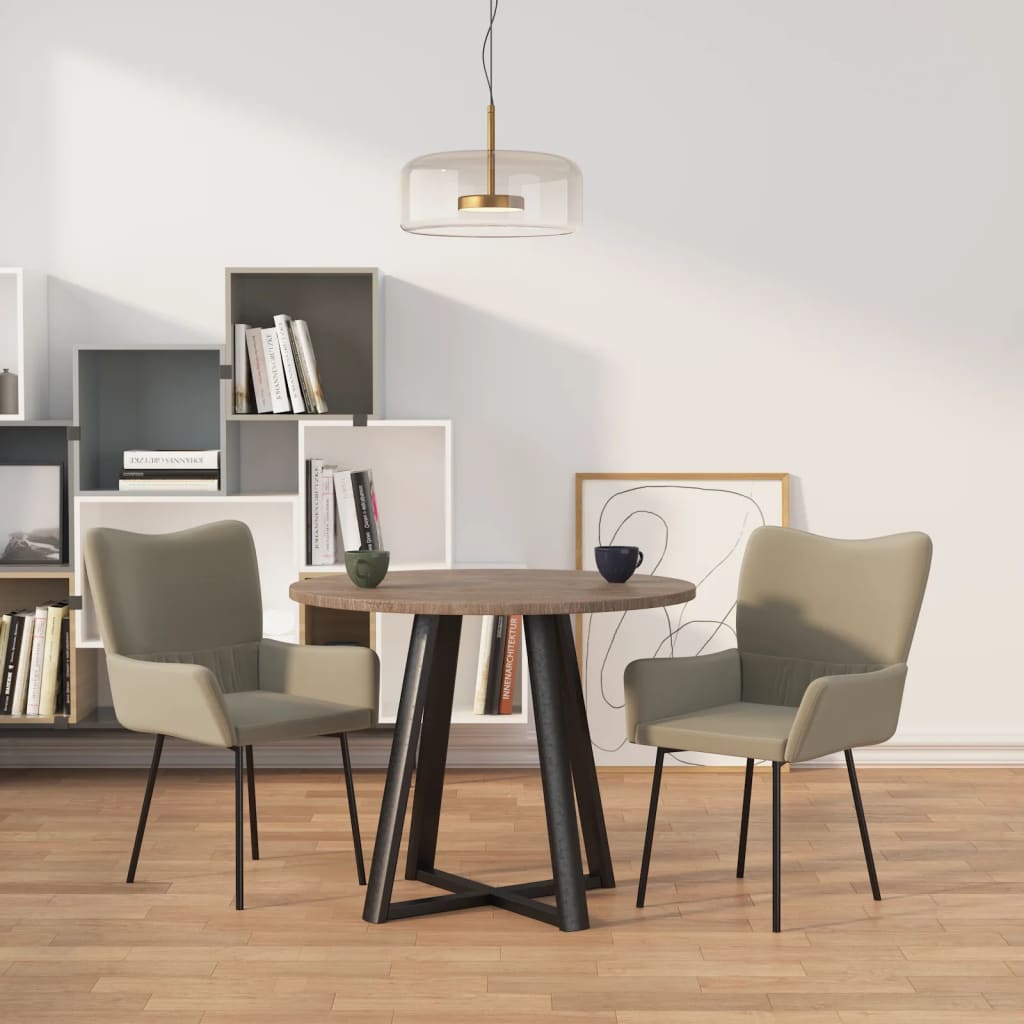 Eetkamerstoelen 2 st fluweel lichtgrijs is nu te koop bij PeponiXL, paradijselijk wonen!