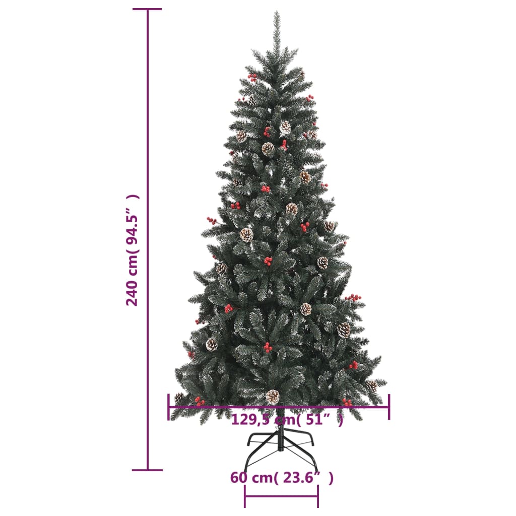 Kunstkerstboom met standaard 240 cm PVC groen is nu te koop bij PeponiXL, paradijselijk wonen!
