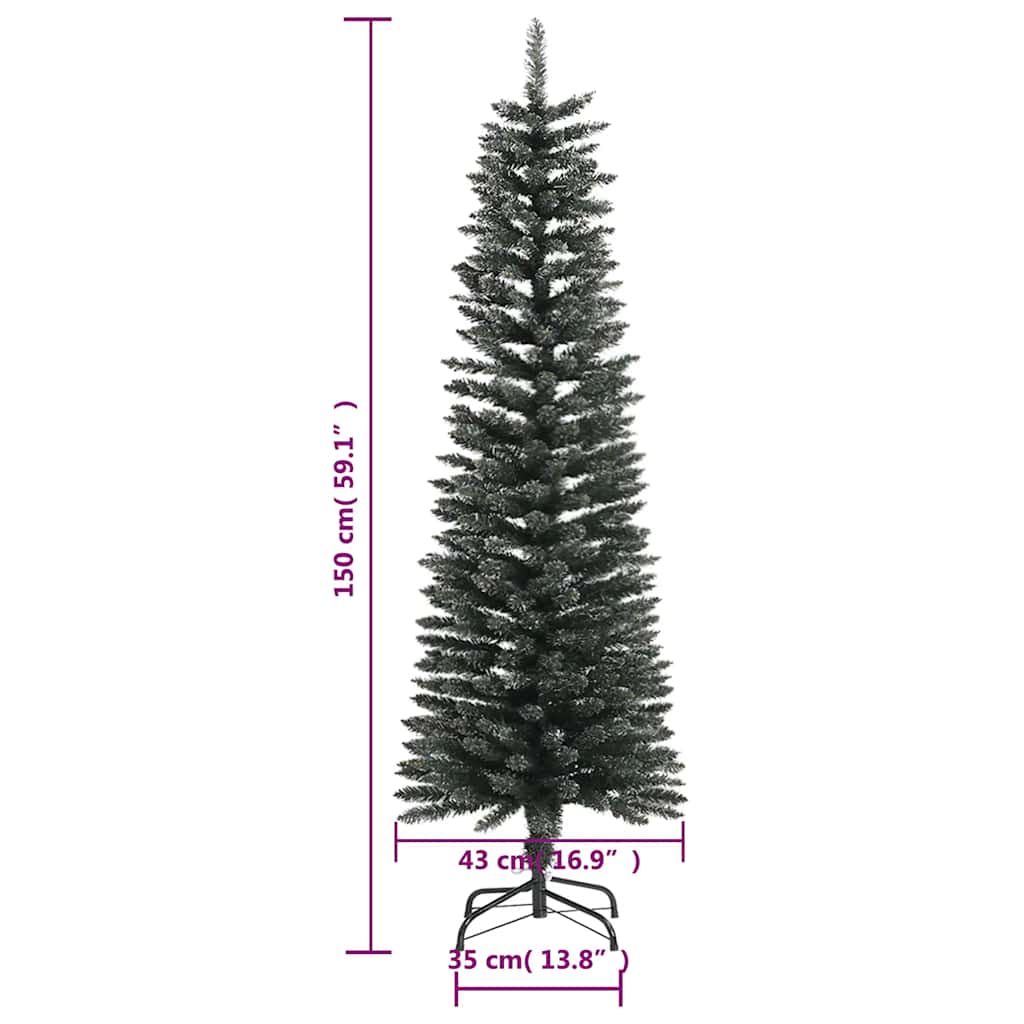 Kunstkerstboom met standaard smal 150 cm PVC groen is nu te koop bij PeponiXL, paradijselijk wonen!