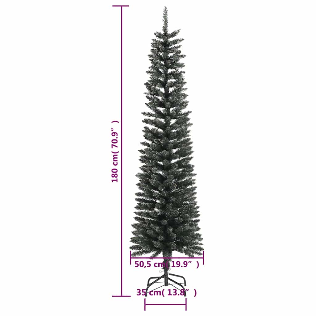 Kunstkerstboom met standaard smal 180 cm PVC groen is nu te koop bij PeponiXL, paradijselijk wonen!