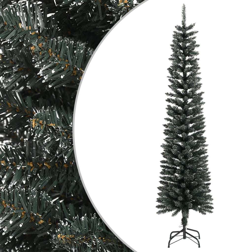 Kunstkerstboom met standaard smal 240 cm PVC groen is nu te koop bij PeponiXL, paradijselijk wonen!