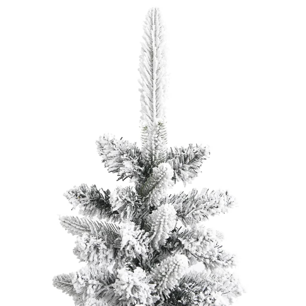 Kunstkerstboom met sneeuw smal 180 cm PVC en PE is nu te koop bij PeponiXL, paradijselijk wonen!