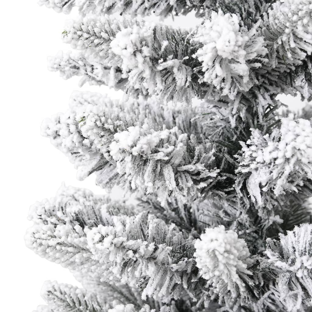 Kunstkerstboom met sneeuw smal 180 cm PVC en PE is nu te koop bij PeponiXL, paradijselijk wonen!