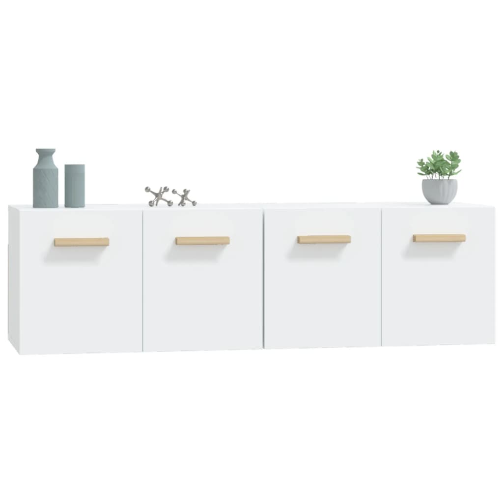 Wandkasten 2 st 60x36,5x35 cm bewerkt hout wit is nu te koop bij PeponiXL, paradijselijk wonen!