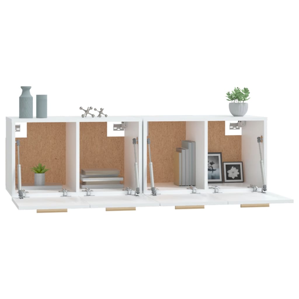 Wandkasten 2 st 60x36,5x35 cm bewerkt hout wit is nu te koop bij PeponiXL, paradijselijk wonen!