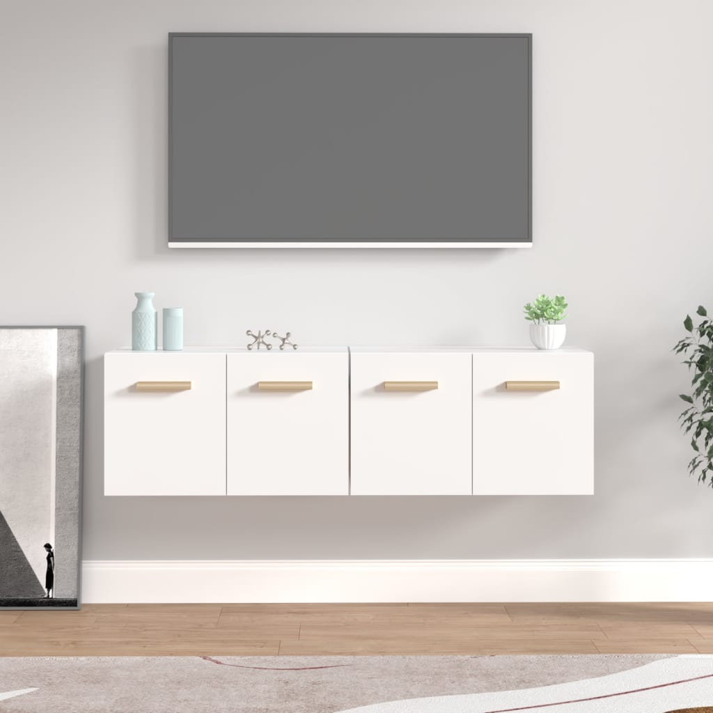 Wandkasten 2 st 60x36,5x35 cm bewerkt hout wit is nu te koop bij PeponiXL, paradijselijk wonen!