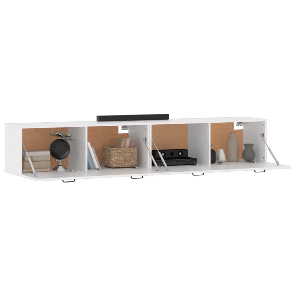 Wandkasten 2 st 100x36,5x35 cm bewerkt hout wit is nu te koop bij PeponiXL, paradijselijk wonen!