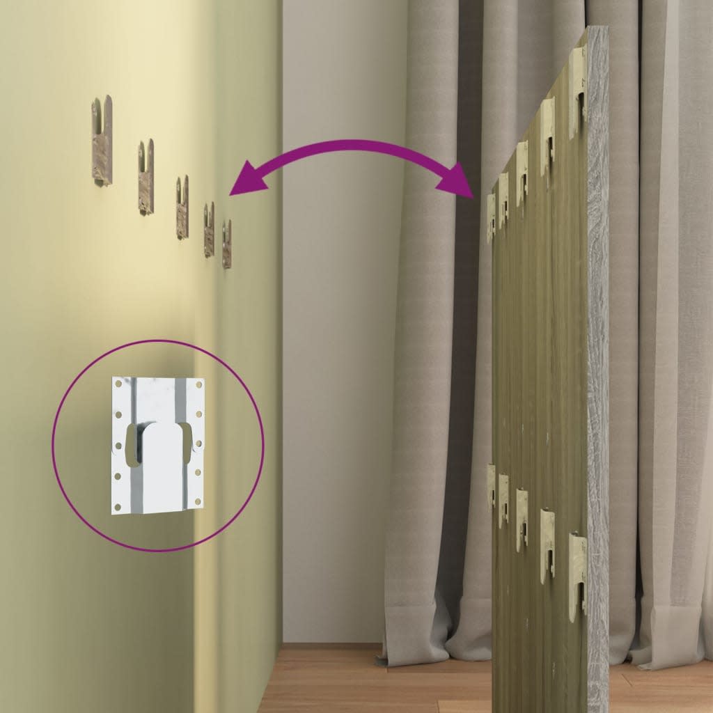 Hoofdbord met kastjes bewerkt hout grijs sonoma eikenkleurig is nu te koop bij PeponiXL, paradijselijk wonen!