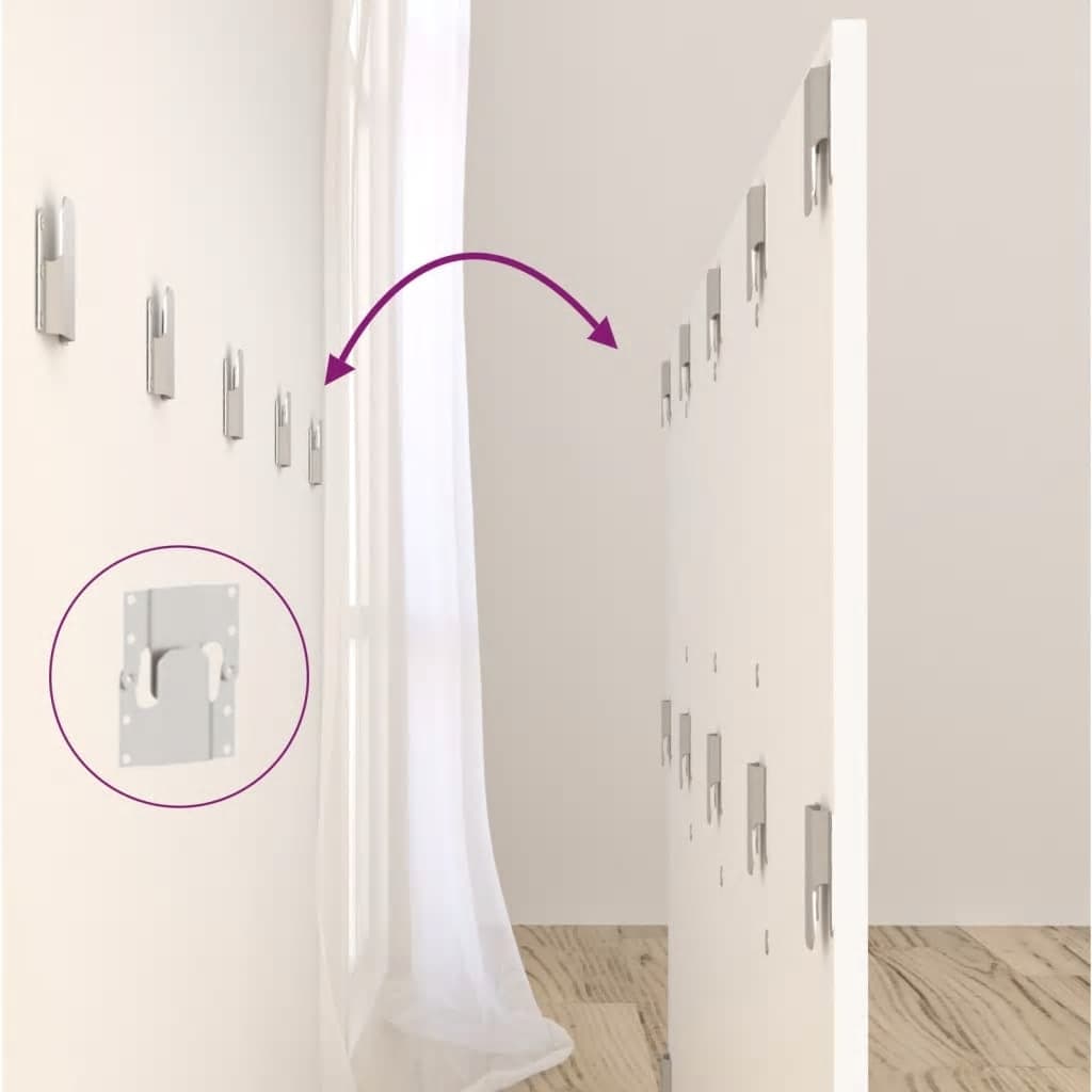 Hoofdbord met kastjes bewerkt hout wit is nu te koop bij PeponiXL, paradijselijk wonen!