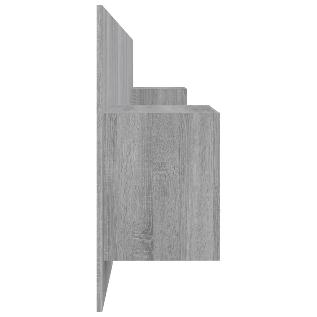 Hoofdbord met kastjes bewerkt hout grijs sonoma eikenkleurig is nu te koop bij PeponiXL, paradijselijk wonen!