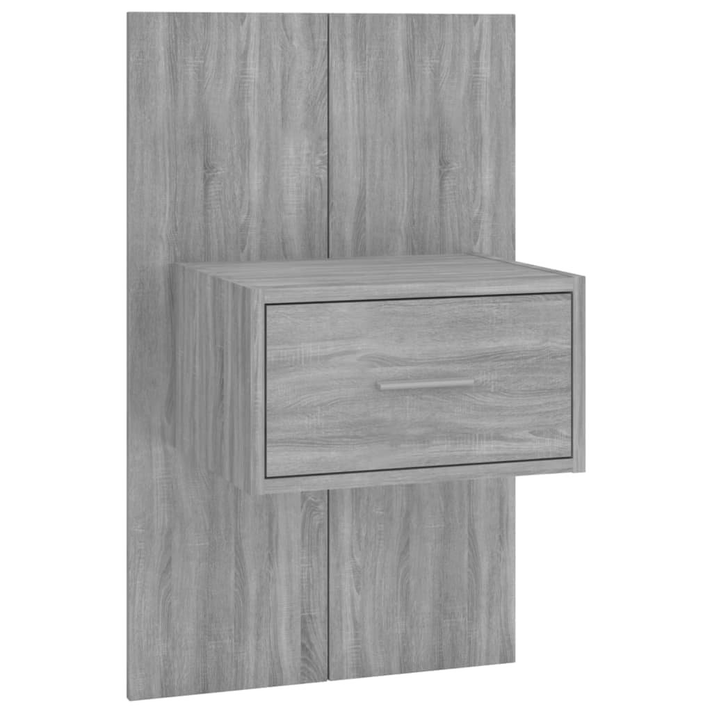 Hoofdbord met kastjes bewerkt hout grijs sonoma eikenkleurig is nu te koop bij PeponiXL, paradijselijk wonen!