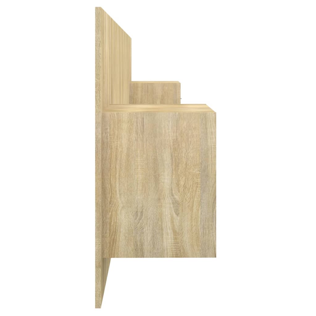 Hoofdbord met kastjes bewerkt hout sonoma eikenkleurig is nu te koop bij PeponiXL, paradijselijk wonen!