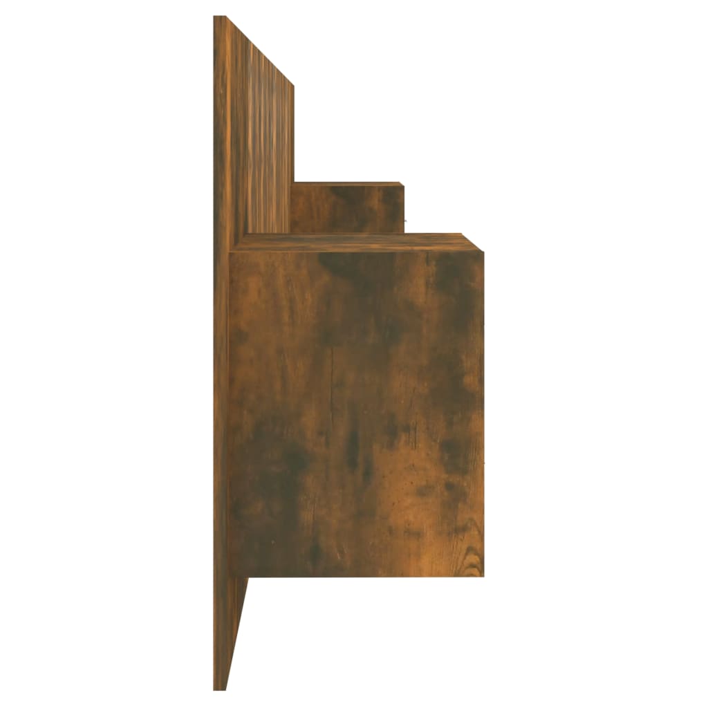 Hoofdbord met kastjes bewerkt hout gerookt eikenkleurig is nu te koop bij PeponiXL, paradijselijk wonen!