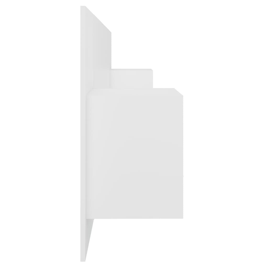 Hoofdbord met kastjes bewerkt hout wit is nu te koop bij PeponiXL, paradijselijk wonen!