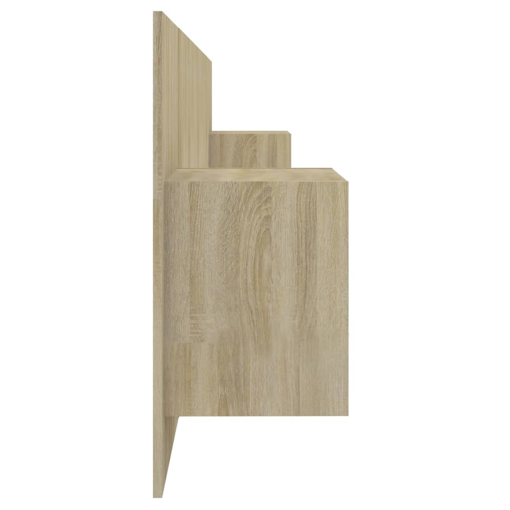Hoofdbord met kastjes bewerkt hout sonoma eikenkleurig is nu te koop bij PeponiXL, paradijselijk wonen!