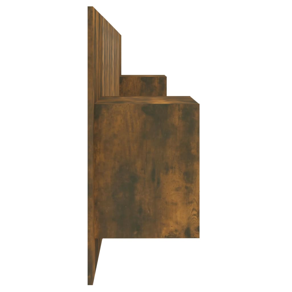 Hoofdbord met kastjes bewerkt hout gerookt eikenkleurig is nu te koop bij PeponiXL, paradijselijk wonen!