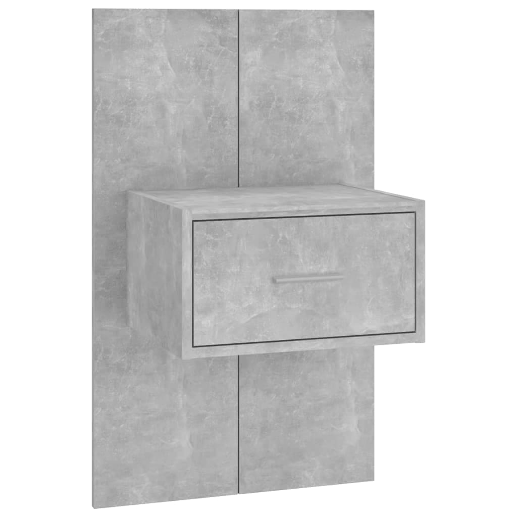 Hoofdbord met kastjes bewerkt hout betongrijs is nu te koop bij PeponiXL, paradijselijk wonen!