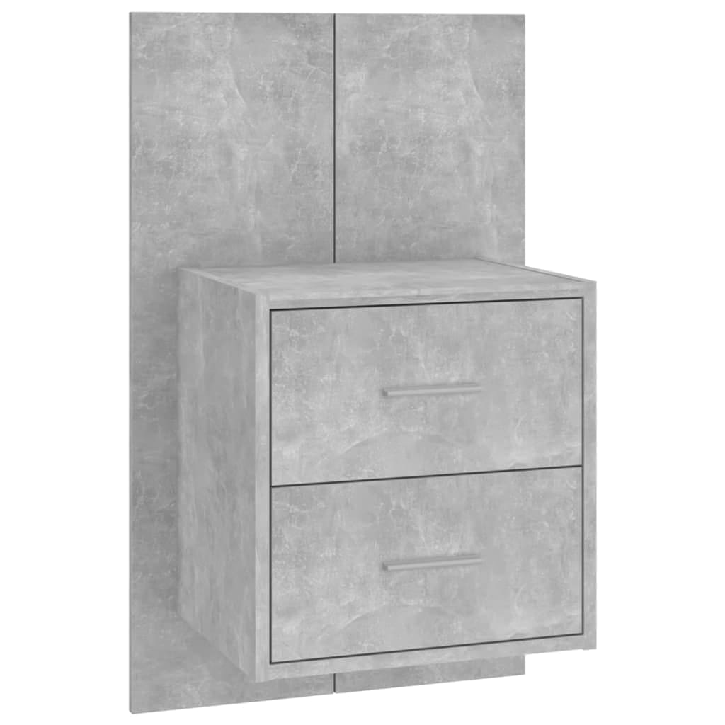 Hoofdbord met kastjes bewerkt hout betongrijs is nu te koop bij PeponiXL, paradijselijk wonen!